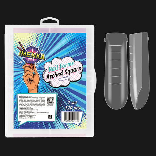 Nail Forms Imenka "Arched Square", 120pcs