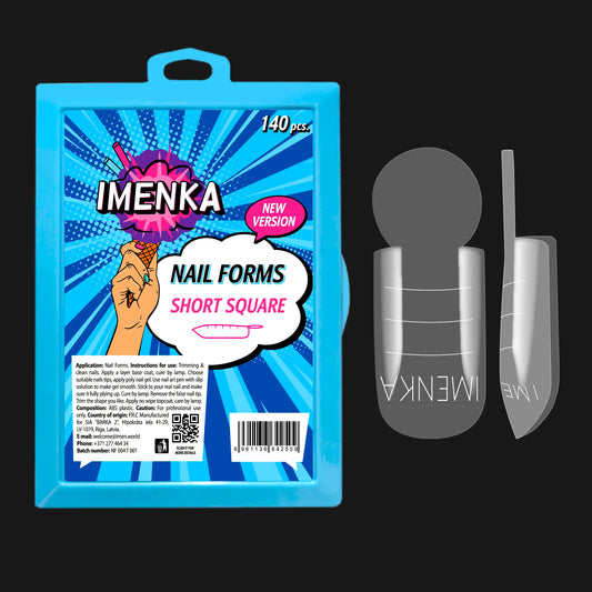 Nail Forms Imenka "Short Square" v2, 140pcs