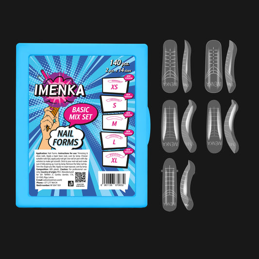 Nail Forms Set Imenka "Basic Mix", 140pcs