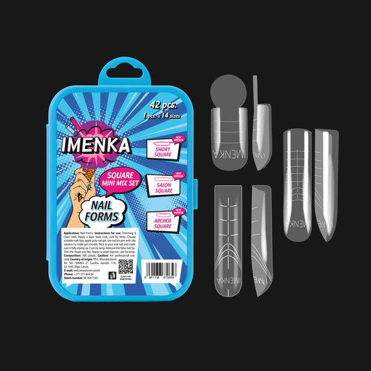 Nail Forms Set Imenka "Square Mini Mix", 42pcs